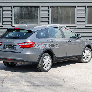 Полный комплект внешнего обвеса кузова "CROSS" на Лада Веста СВ / Lada Vesta SW седан, универсал (2016 - по н.в.) + Накладки на двери(Молдиги)