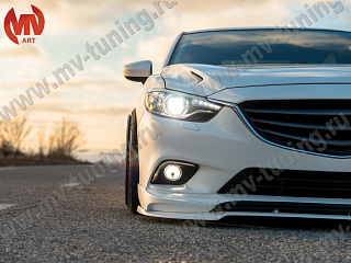 Сплиттер var №2 под клыки переднего бампера под клыки Lite Style Mazda 6 GJ / Atenza GJ (2012 - 2018)