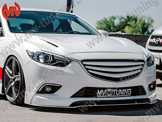 Сплиттер var №1 под клыки переднего бампера SkyActiv Sport Mazda 6 GJ / Atenza GJ (2012 - 2018) 