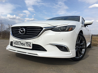Комплект обвеса для рестайлинга Mazda 6 / Atenza GJ (2015 - 2018) FL Комплект обвеса SkyActiv для Mazda 6 / Atenza GJ (2012 - 2018) Клыки пер + зад, пороги, спойлер вставка в передние клыки.
