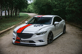 Комплект обвеса SkyActiv для Mazda 6 / Atenza GJ (2012 - 2018) Клыки пер + зад, пороги, сплиттер