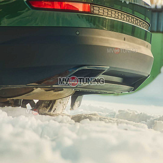 SPACE GRAY. Имитация насадок глушителя(выхлопа) крашенные для Skoda Kodiaq I поколение 2016 - 2023