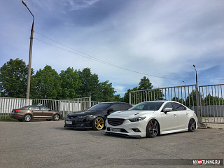 Комплект обвеса Lite Style для Mazda 6 / Atenza GJ (2012 - 2018), Клыки пер + зад, пороги, сплиттер