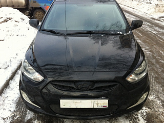 Крашеный комплект. Реснички на фары var №1 Hyundai Solaris (2010-2013) Цвет Серый SAE + УСТАНОВОЧНЫЙ КОМПЛЕКТ