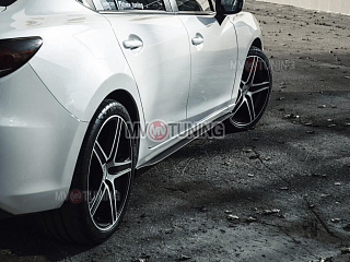 Боковые-сплиттеры (пороги) к-т Mazda 6 / Atenza GJ и GL (2012 - 2023) + УСТАНОВОЧНЫЙ КОМПЛЕКТ