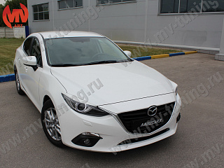 Реснички на фары var №1 Mazda 3 (2013-2016) (для моделей с адаптивными фарами) + УСТАНОВОЧНЫЙ КОМПЛЕКТ