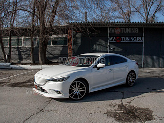 Комплект обвеса для рестайлинга Mazda 6 / Atenza GJ (2015 - 2018) FL Комплект обвеса SkyActiv для Mazda 6 / Atenza GJ (2012 - 2018) Клыки пер + зад, пороги, спойлер вставка в передние клыки.