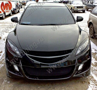 Реснички на фары Mazda 6 GH (2010-2012) (для моделей с адаптивными фарами) + УСТАНОВОЧНЫЙ КОМПЛЕКТ