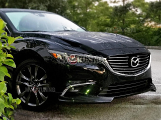 Клыки переднего бампера var №3 Mazda 6 (рестайлинг) / Atenza GJ (2015 - 2018)