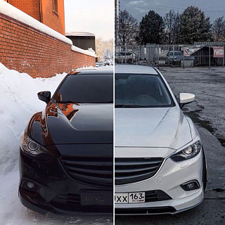 Реснички на фары var №2 фигурные Mazda 6 / Atenza GJ (2012 - 2018) + УСТАНОВОЧНЫЙ КОМПЛЕКТ
