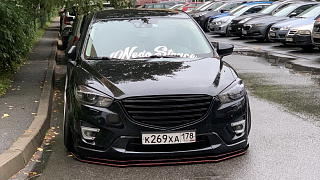 Реснички на фары var №1 широкие Mazda CX-5 (2011 - 2016) + УСТАНОВОЧНЫЙ КОМПЛЕКТ