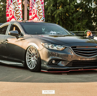 Комплект обвеса Lite Style для Mazda 6 / Atenza GJ (2012 - 2018), Клыки пер + зад, пороги, сплиттер